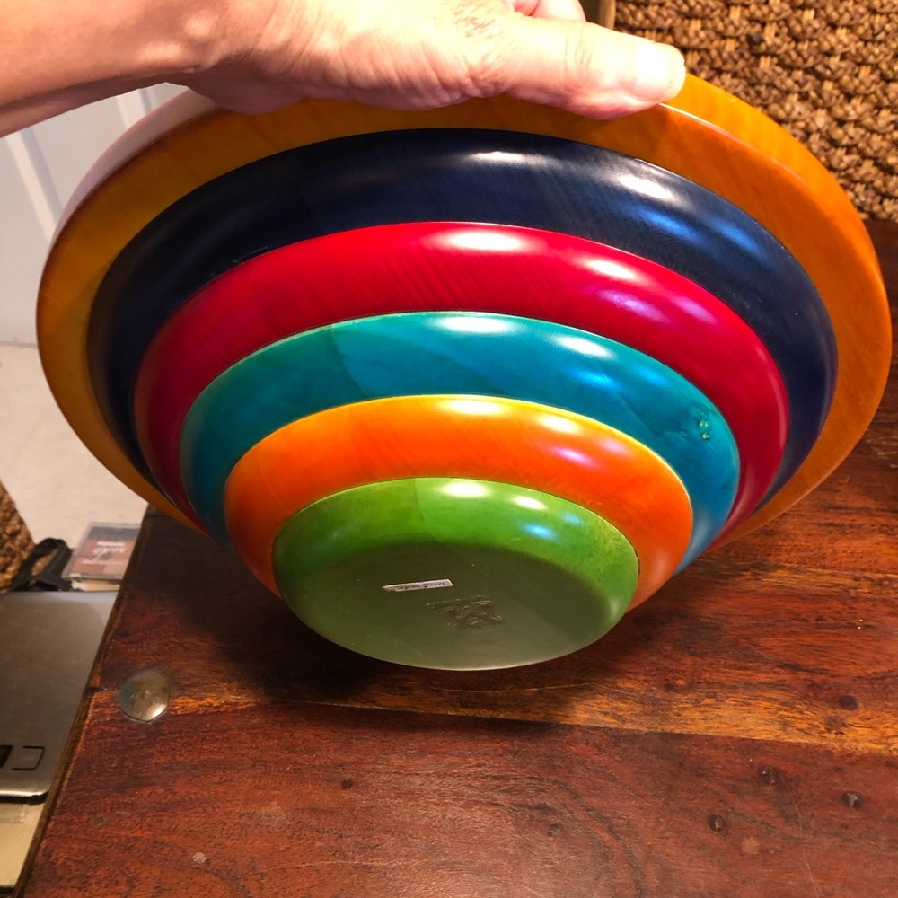 Postmodern Italian Wooden Bowl by Pietro Manzoni 13”x 4 1/2” - Picture 11 of 11